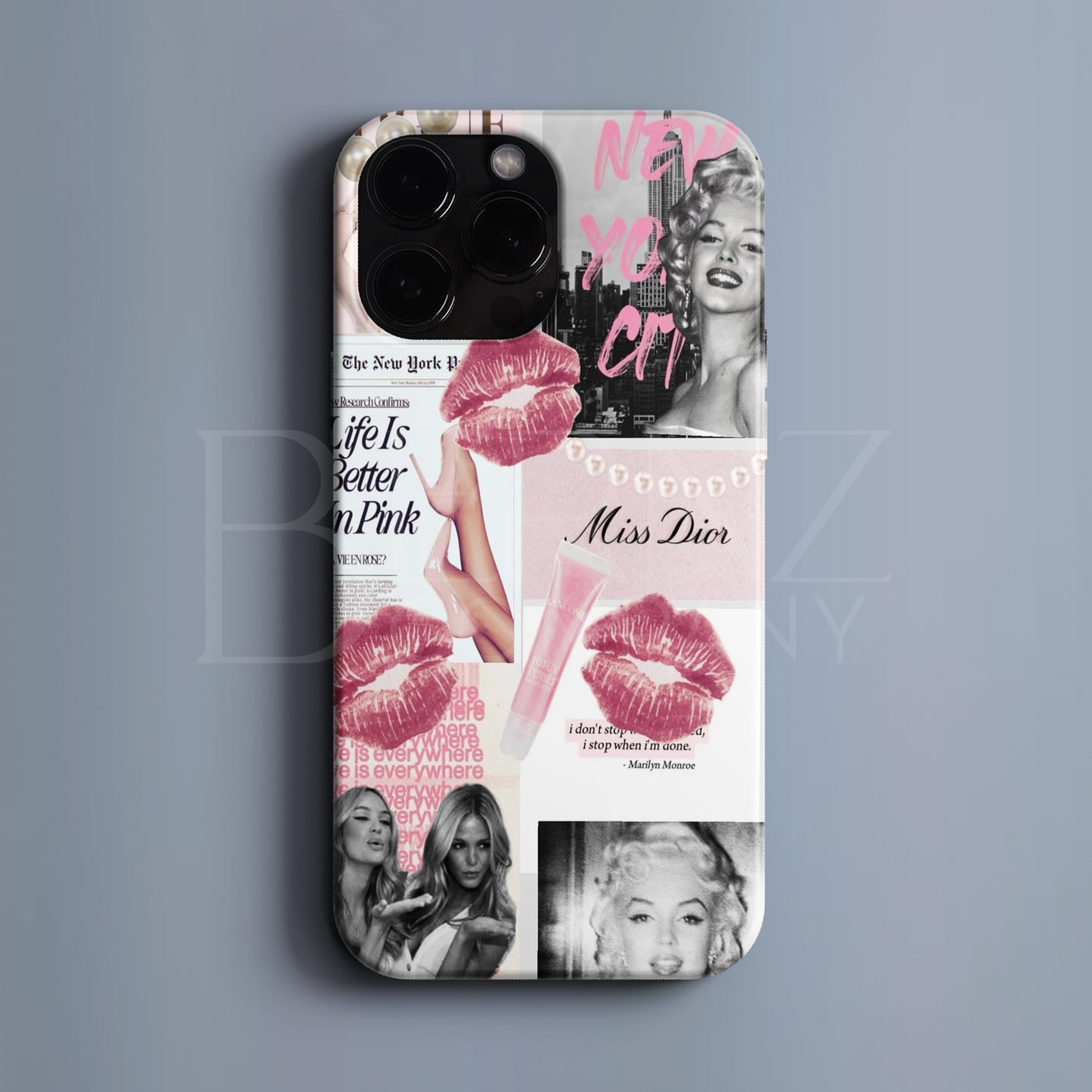 BERNZ COMPANY "Pembe Vogue Rüyası" Tasarım Telefon Kılıfı – Glam Retro Serisi