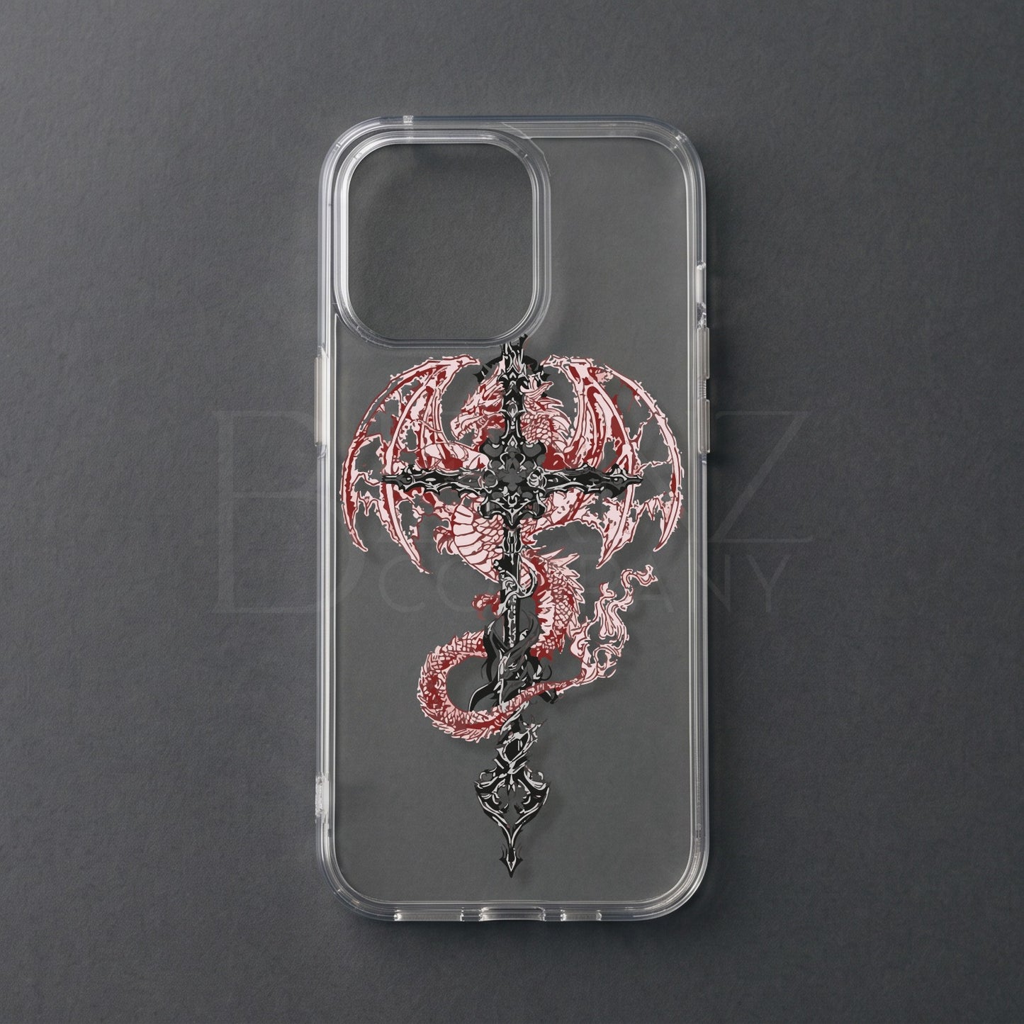 BERNZ COMPANY "Crimson Dragon Cross" Tasarım Telefon Kılıfı - Karanlık Serisi