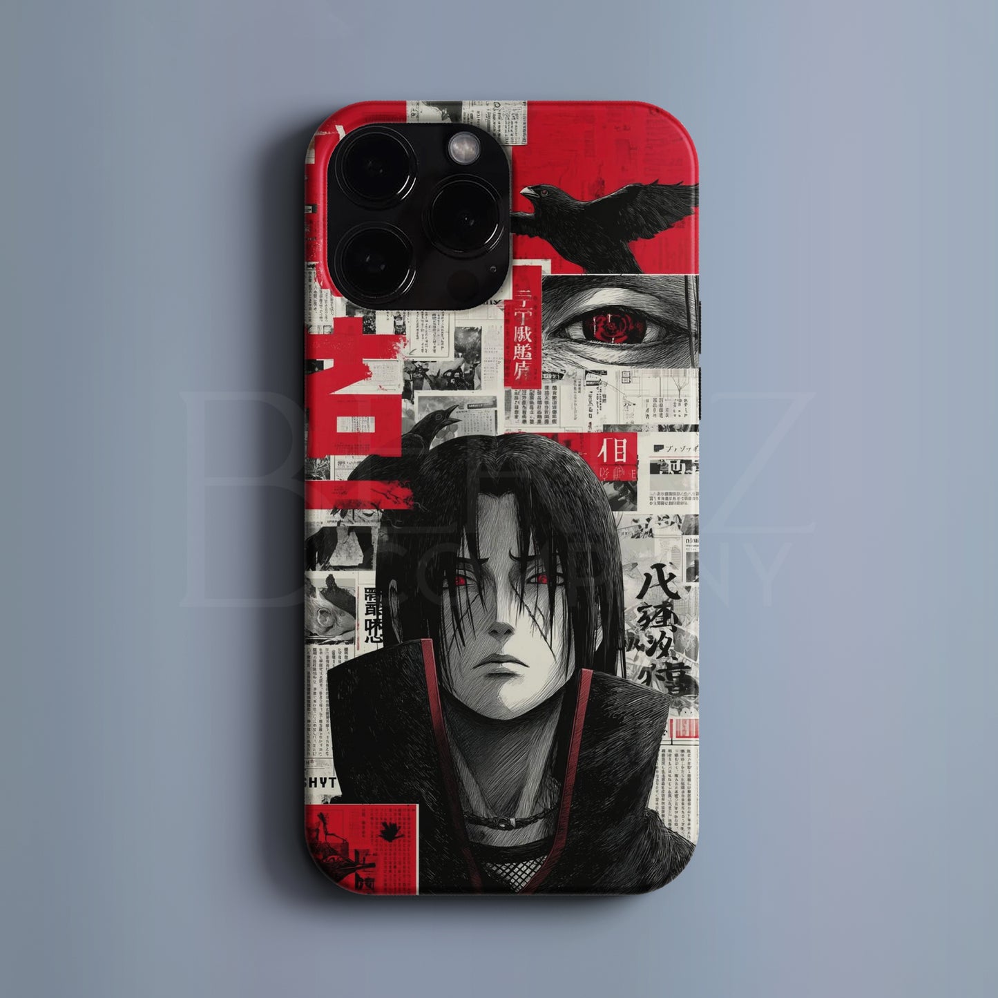 BERNZ "Itachi – Crow Manga Eclipse" Tasarım Telefon Kılıfı - Anime Serisi