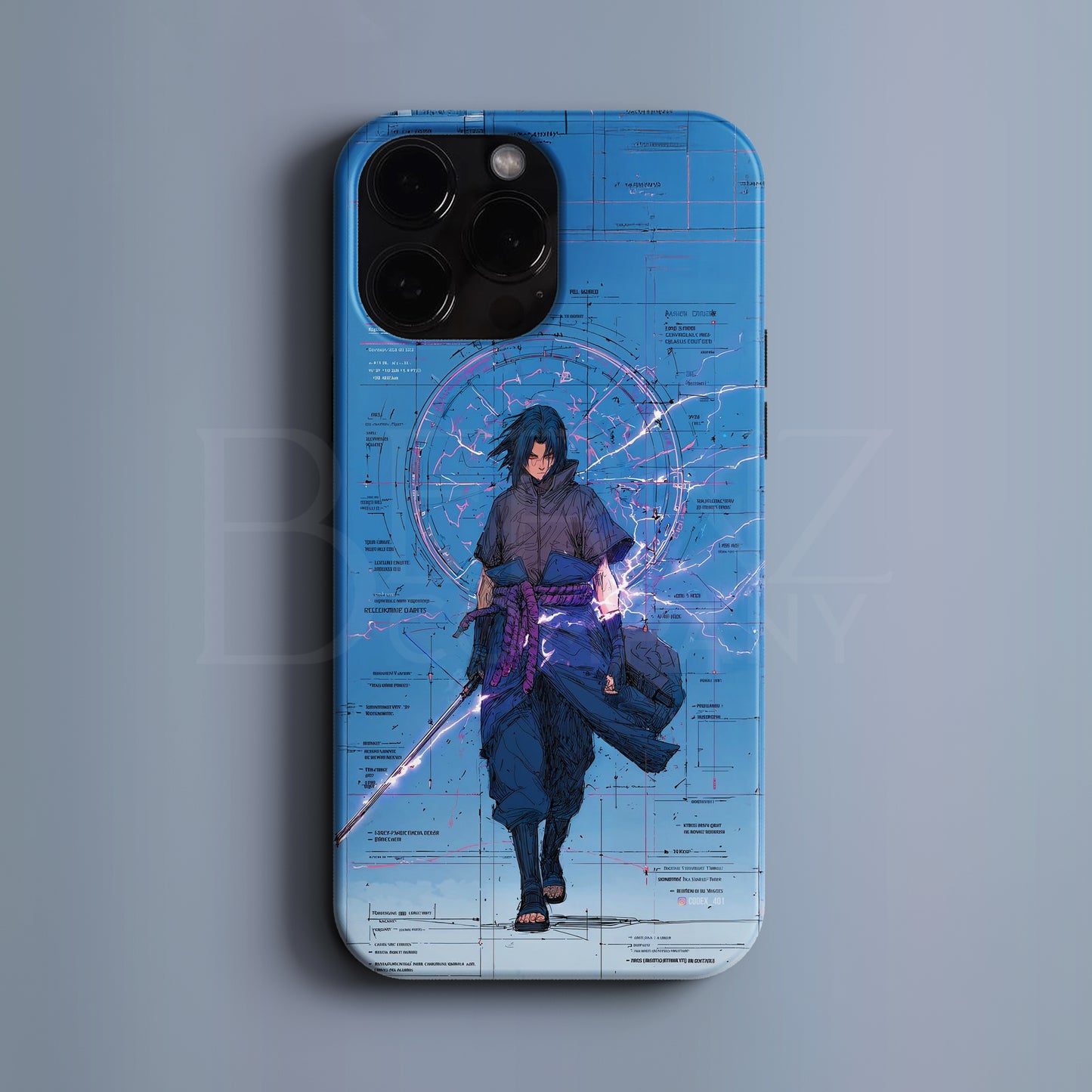 'Sasuke – Electric Blueprint Manga' Tasarım Telefon Kılıfı - Anime Serisi