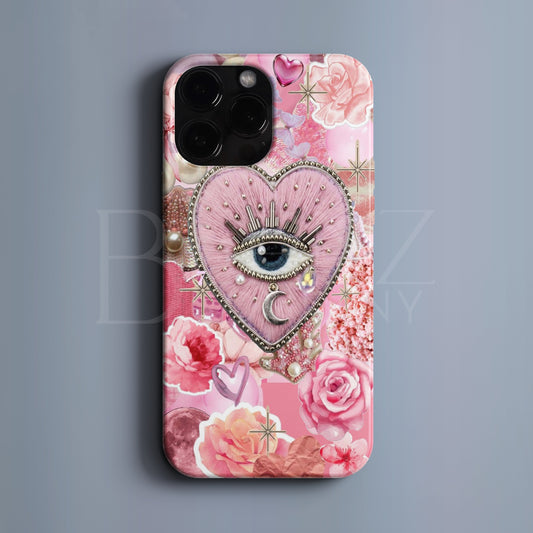 BERNZ COMPANY "Gizemli Pembe Göz" Tasarım Telefon Kılıfı – Mistik Pembe Serisi