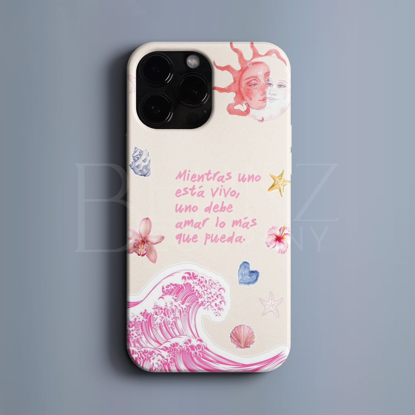 BERNZ COMPANY "Pembe Okyanus Sevgisi" Tasarım Telefon Kılıfı – Deniz Şiiri Serisi