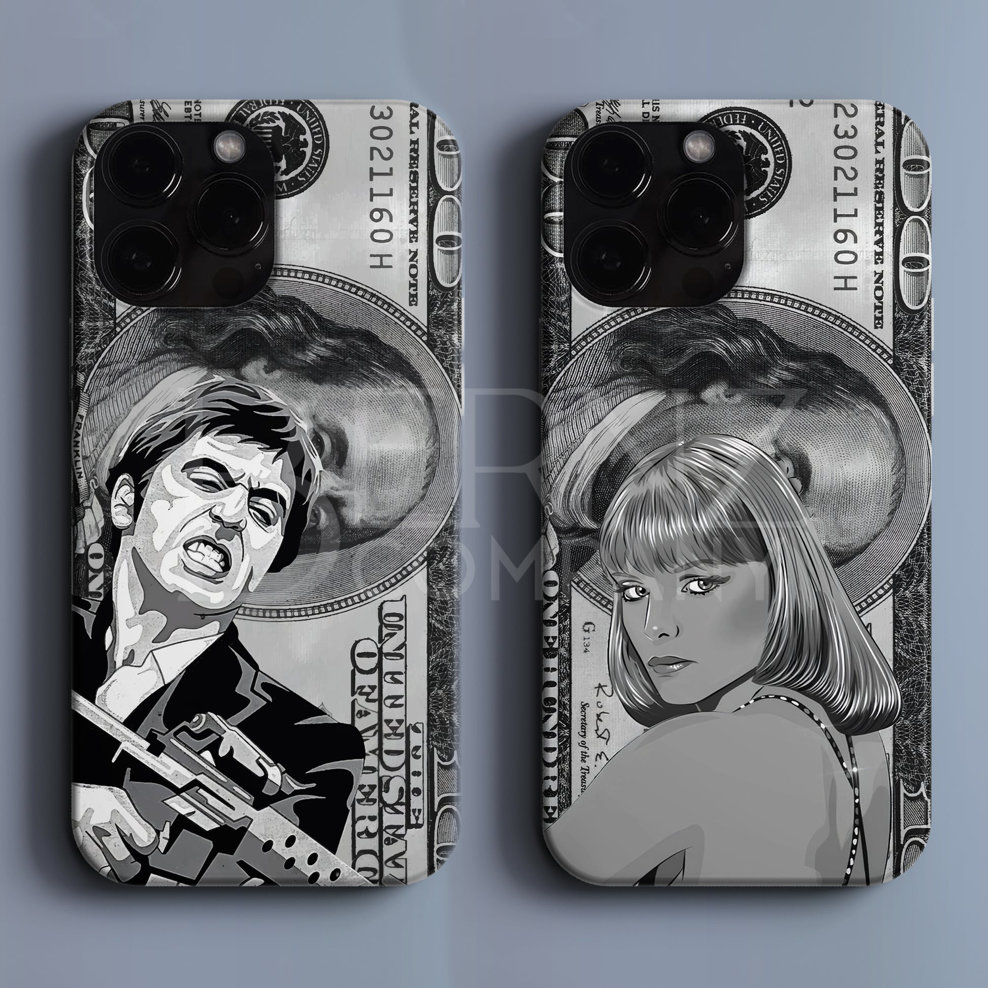 'Scarface Dollar' Couple Tasarım Telefon Kılıfı BERNZ COMPANY
